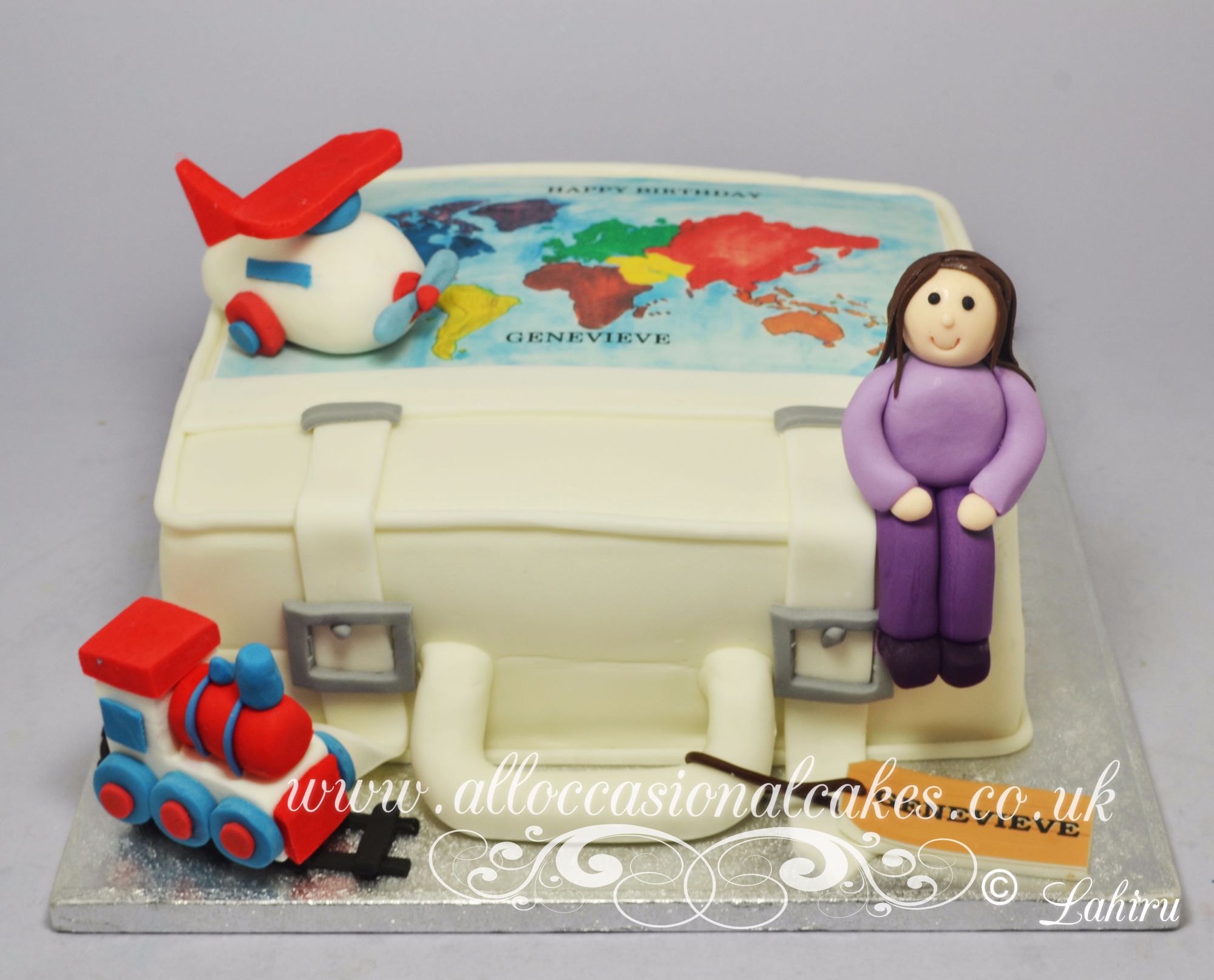 travel themed birthday cake