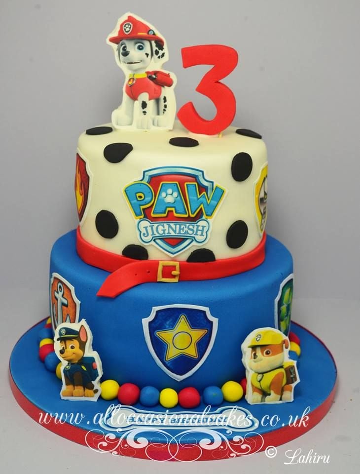 paw patrol theme birthday cake