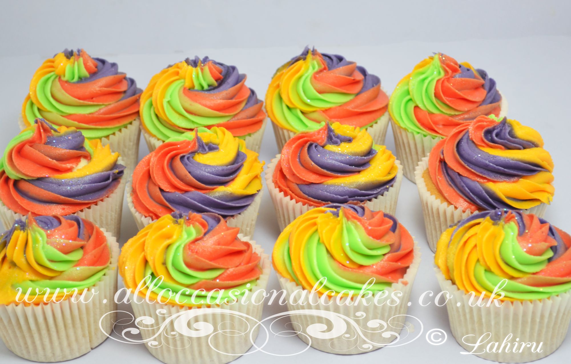 multi coloured cupcakes