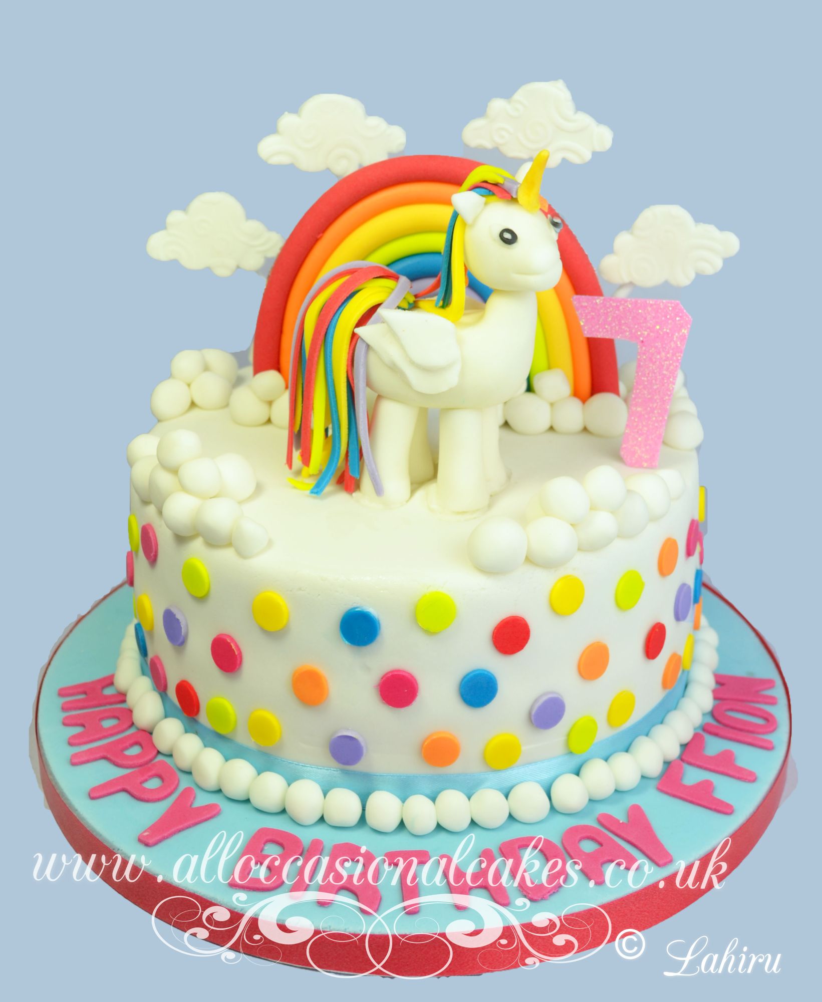  unicorn themed birthday cake