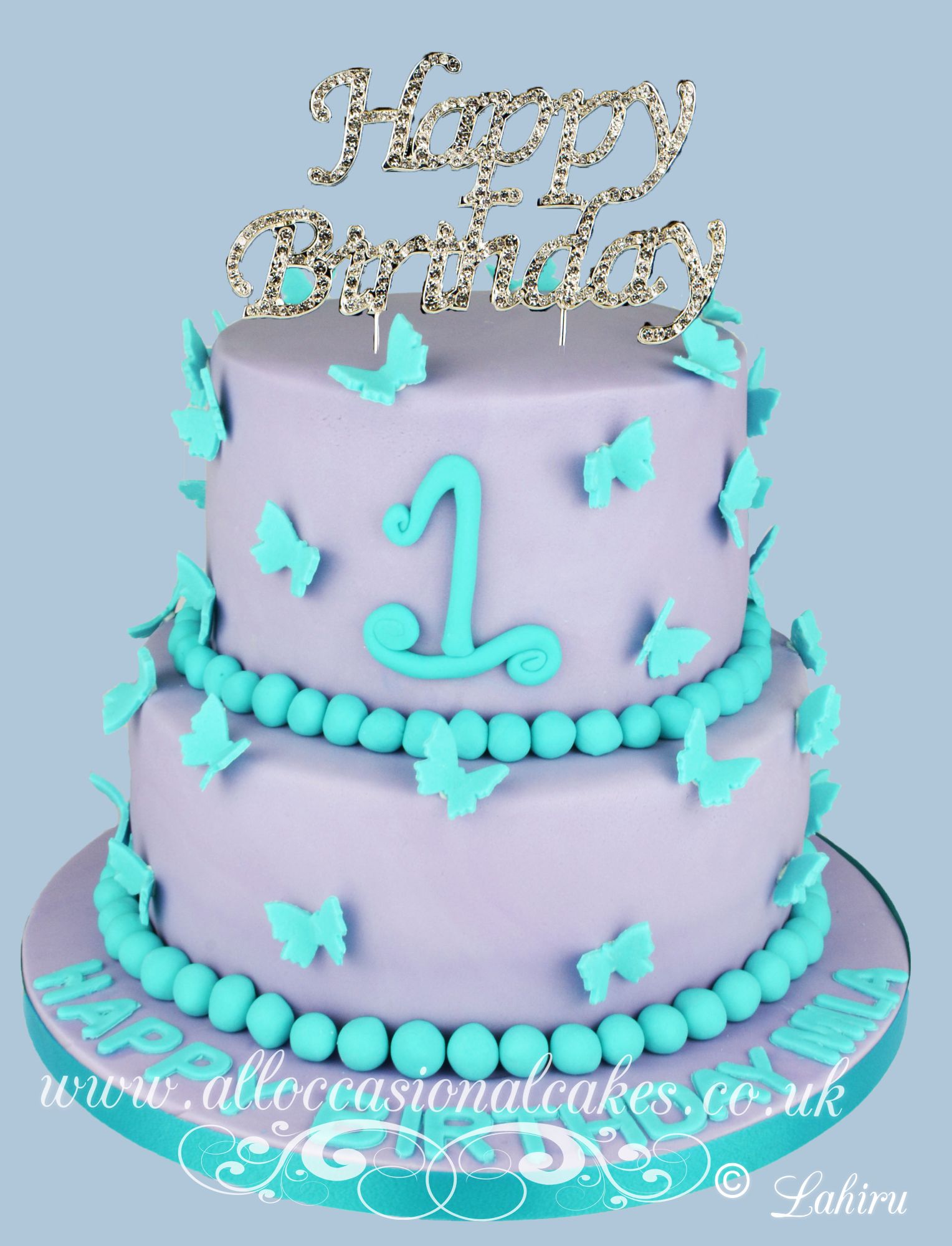 butterfly 1st birthday cake