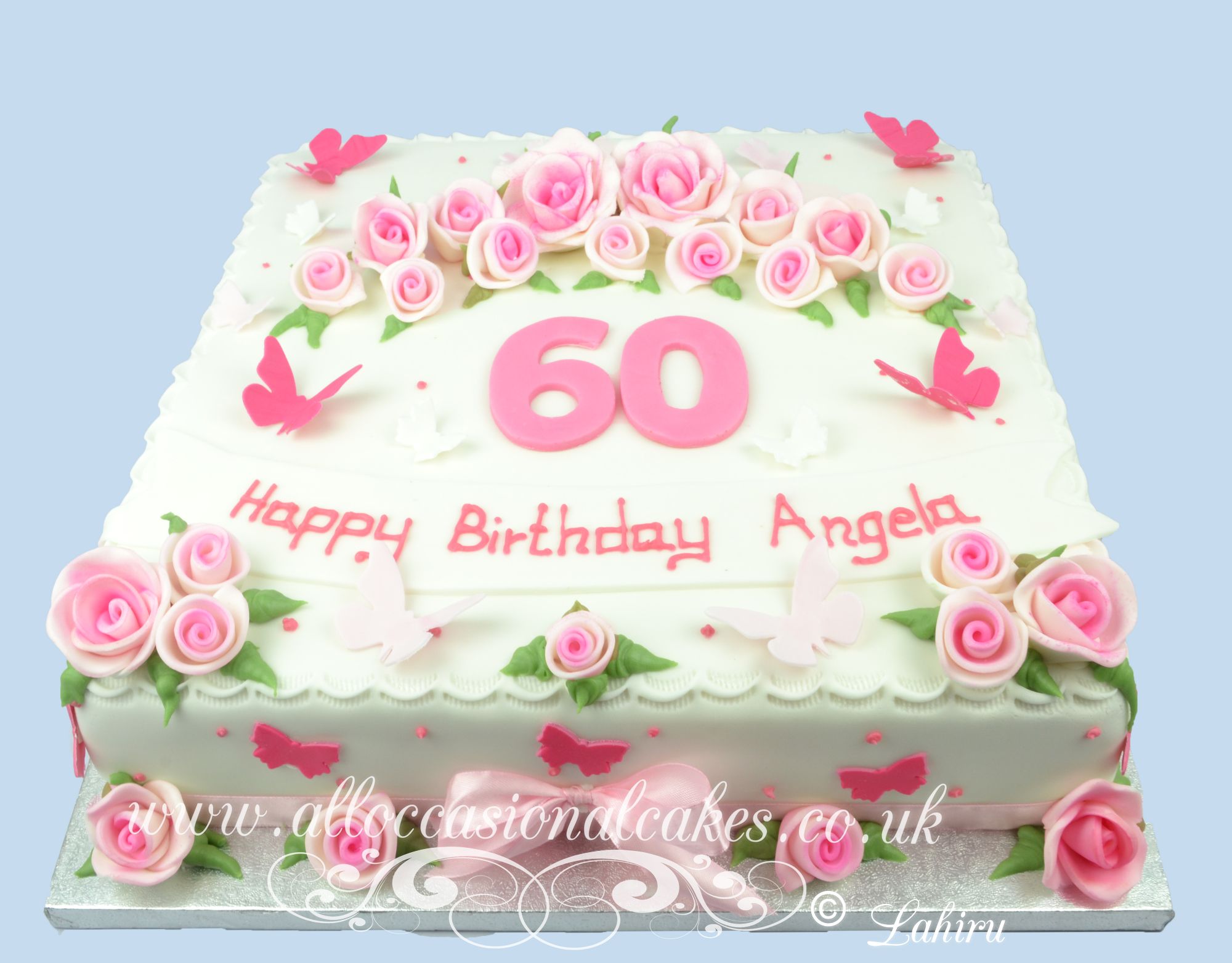 rose garden 60th birthday cake