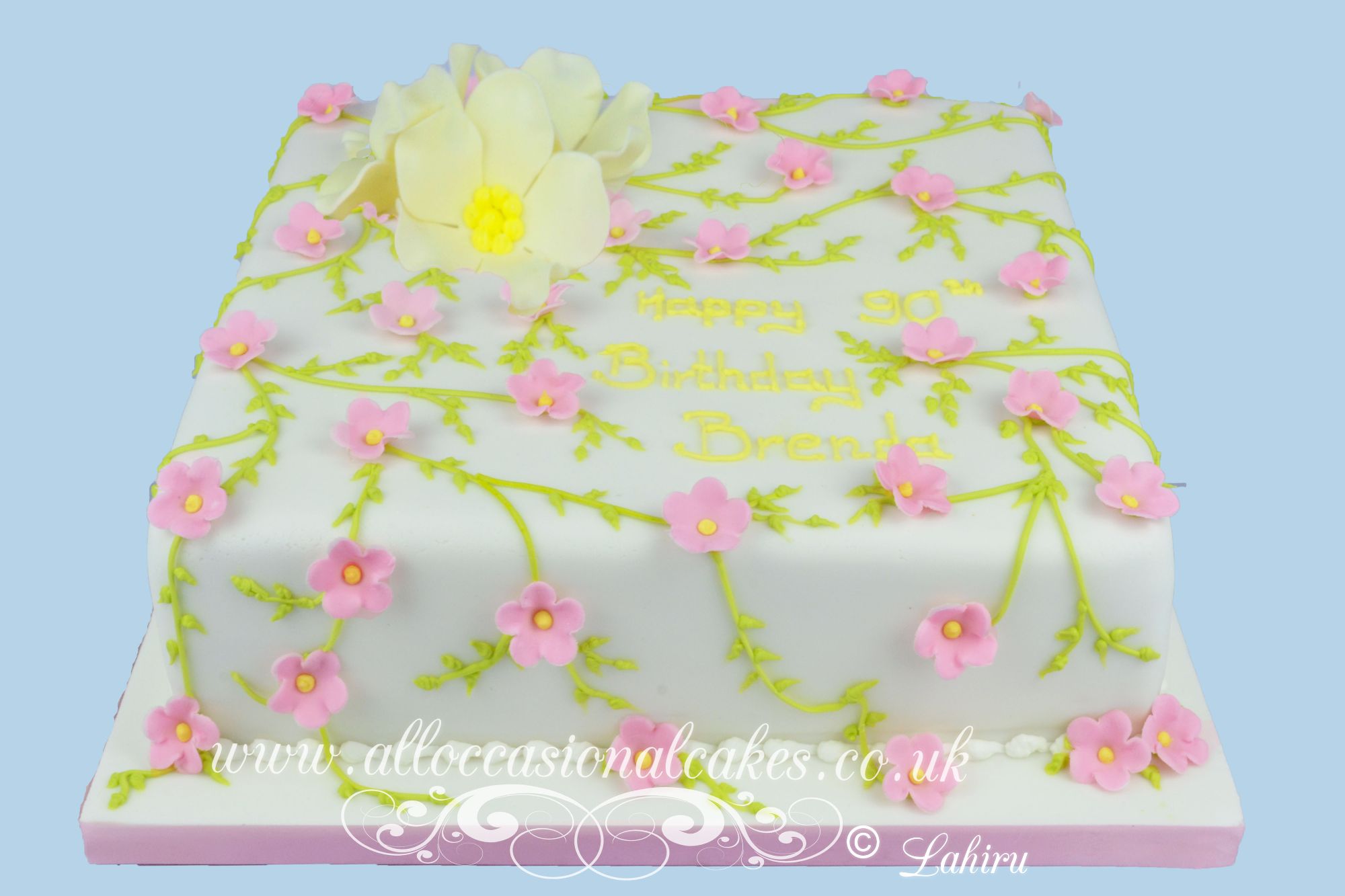 flower themed birthday cake