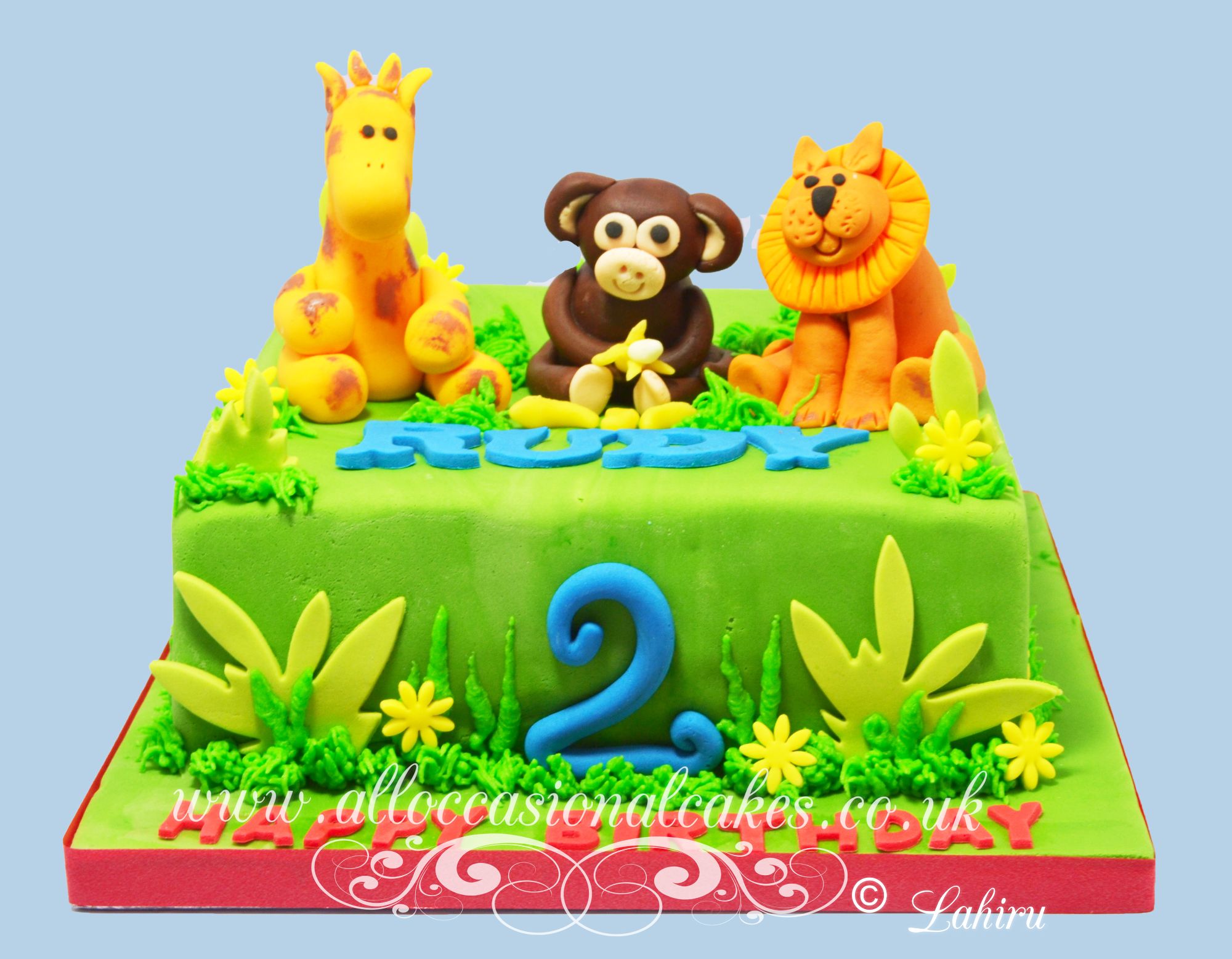 jungle theme birthday cake