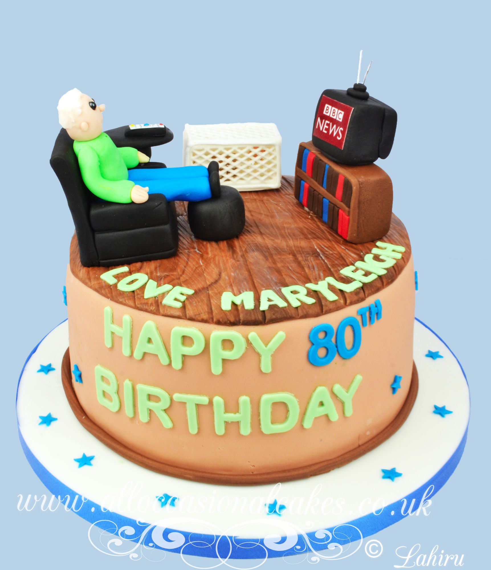 sofa 80th birthday cake