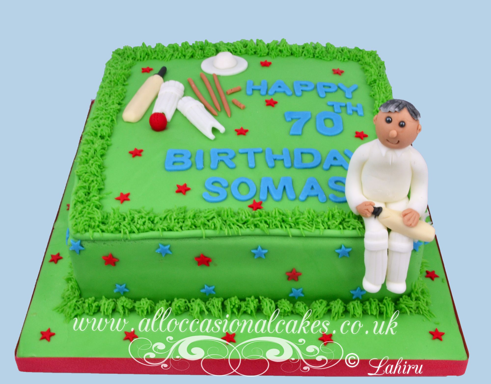 cricket theme cake