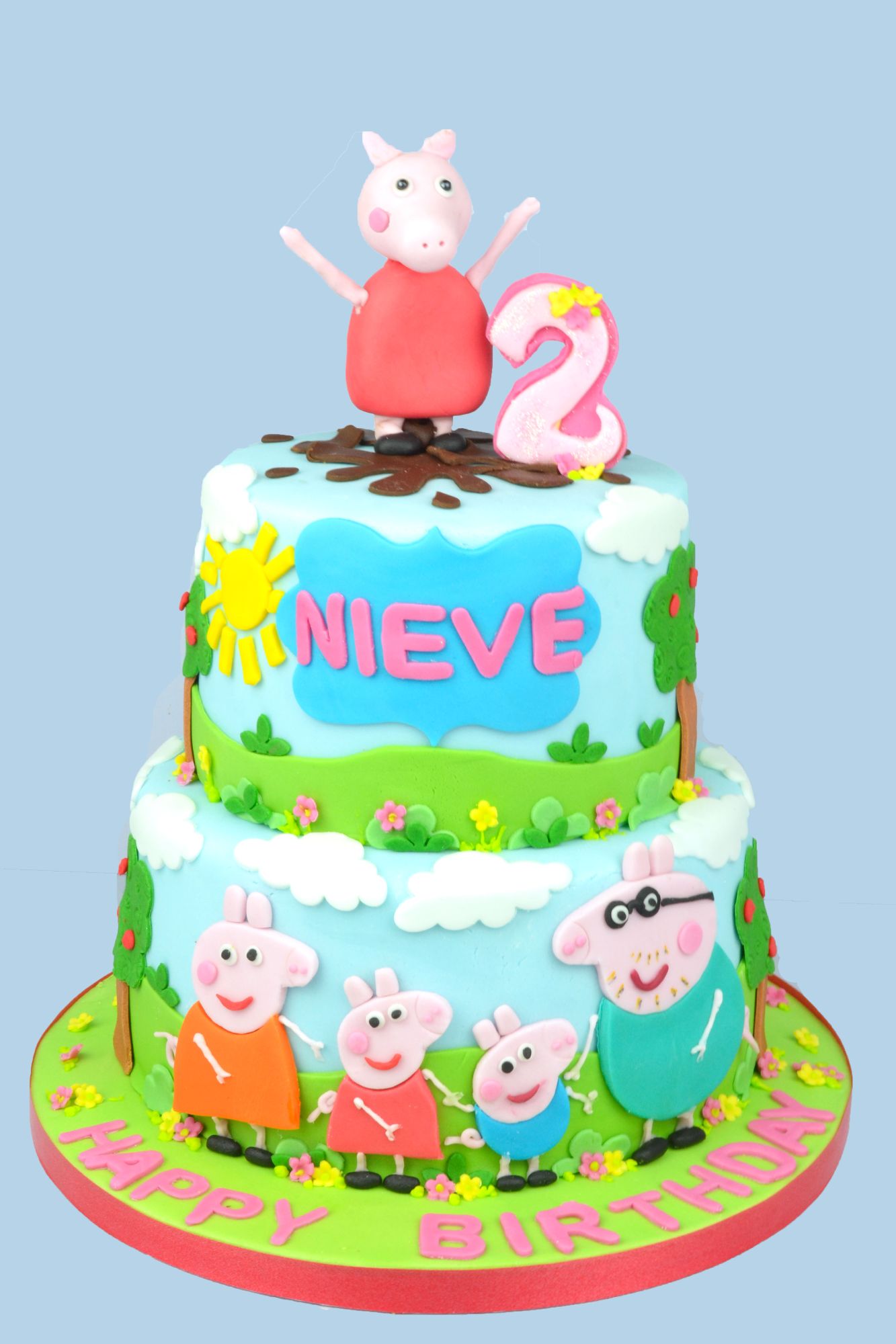 peppa pig family birthday cake