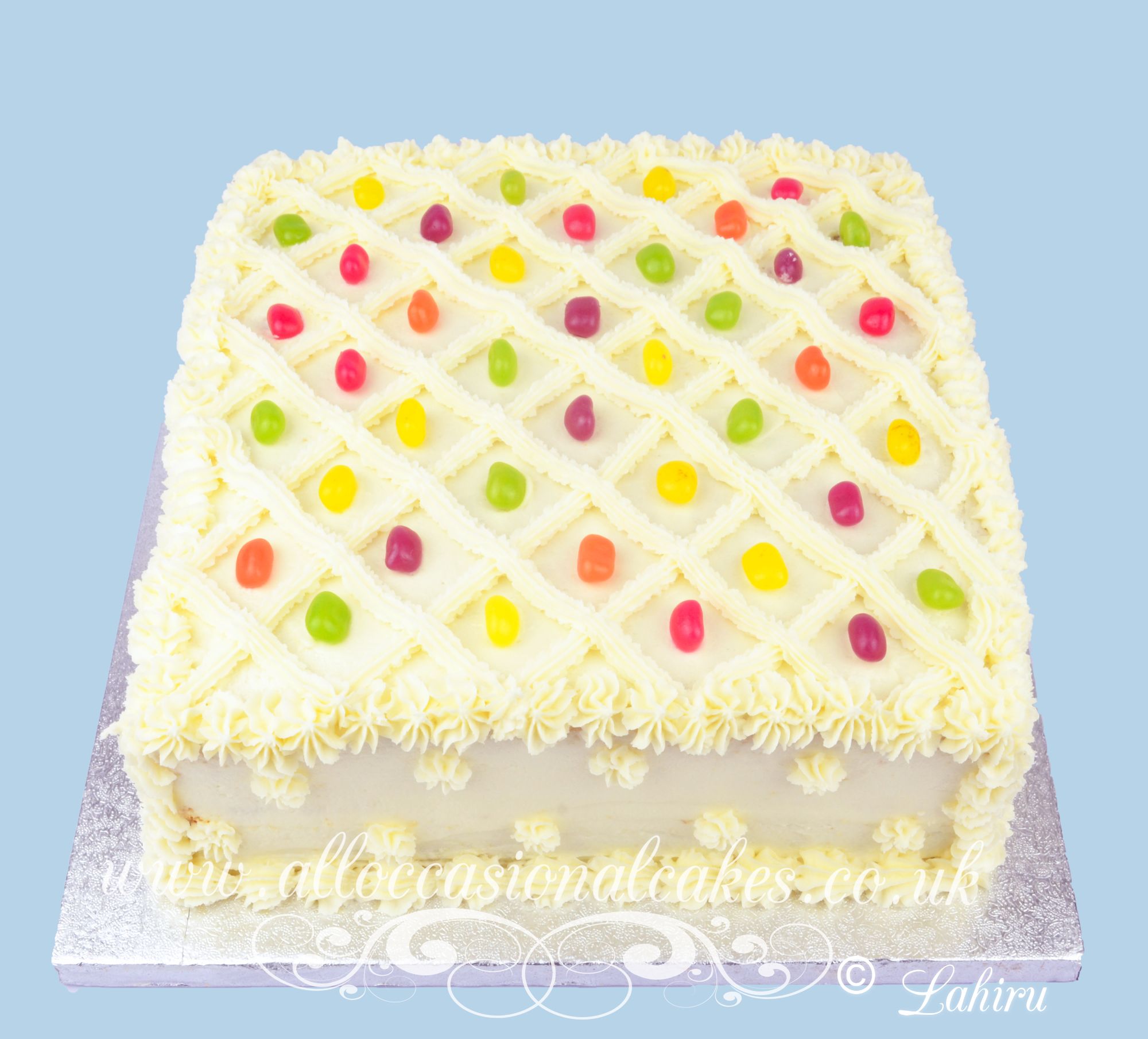 jelly bean design cake