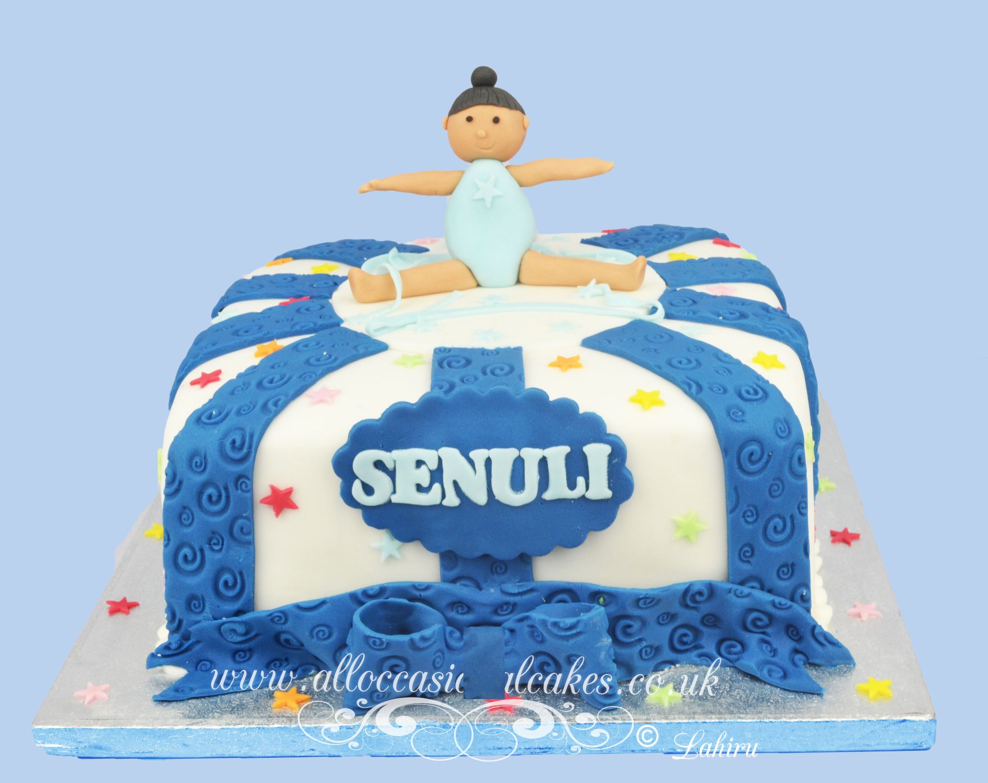 gymnastics themed birthday cake