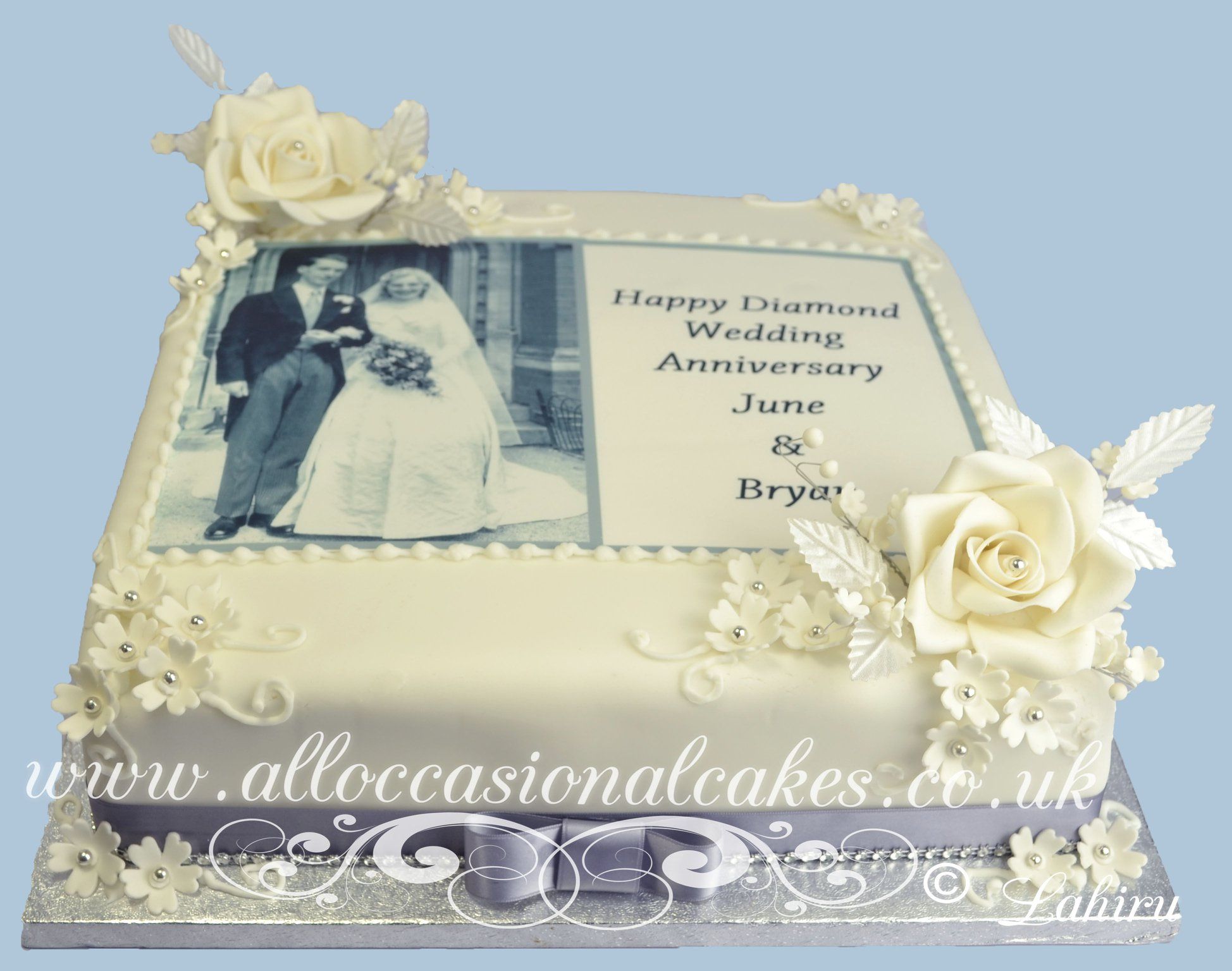 Happy 60th Diamond Wedding Anniversary Personalised Cake Topper – Quick  Creations