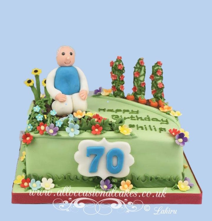  garden themed birthday cake