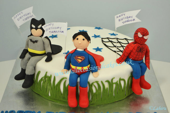 superhero themed birthday cake