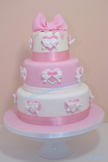 Pink wedding cakes uk