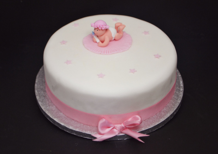 christening cake with baby