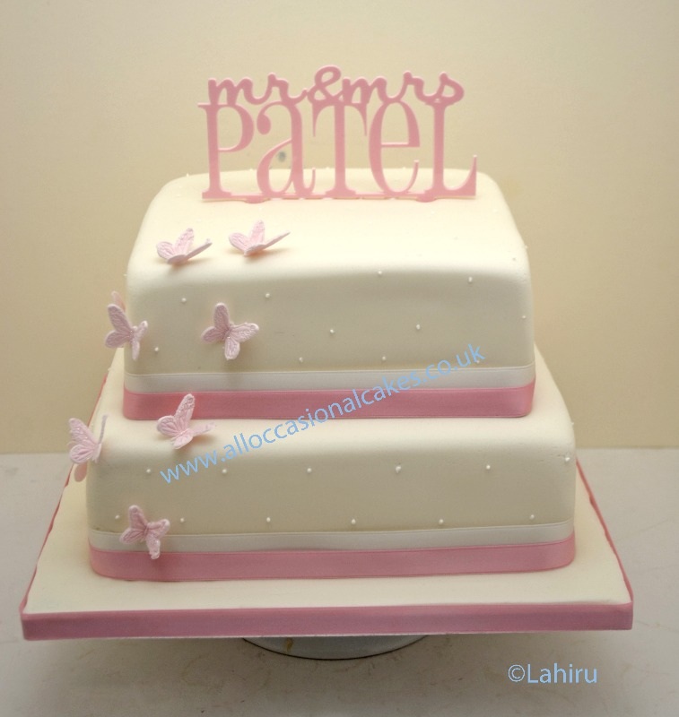 Personalised topper wedding cake