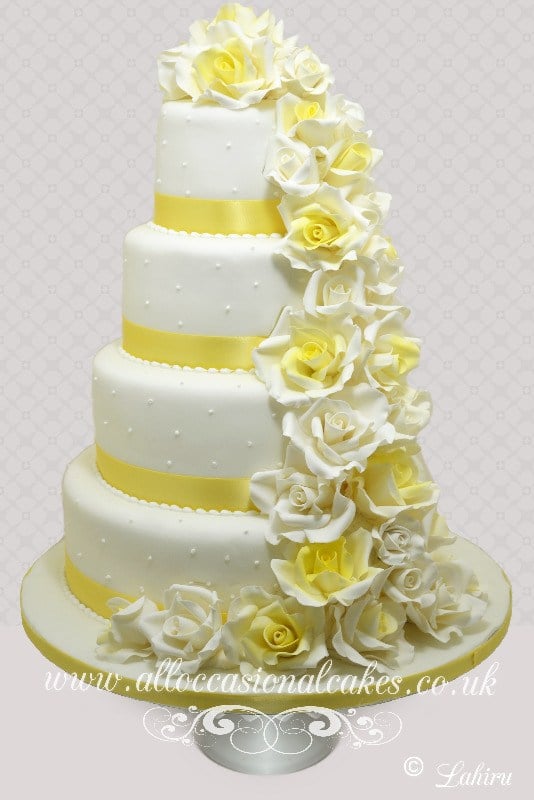 Ivory and Yellow Rose Cascade, bristol wedding cakes, cakes pictures, magic wedding cakes,  uk cakes, uk wedding cakes, emersons green wedding cakes, cheap cakes, best cakes, international wedding cakes, international cakes, egg free cakes, egg less cakes, downend cakes, king cakes, downend wedding cakes, colourful cakes, all occasional cakes, cakes for all occasions, tasty wedding cakes, golden wedding cakes, sweet wedding cakes, anniversary cakes, sri lankan wedding,  wedding cakes, england wedding cakes, england cakes, birthday cakes, google cakes, winter cakes, snow cakes, topsy turvy cakes, cascade, cheap cakes, cheap wedding cakes, special wedding cakes, best cakes, uk, cakes, cake, cake makers, weddings, wedding, bristol, bristoluk, bath, bathuk, novelty cake, novelty cakes, unique cake, unique cakes, custom cake, custom cakes, birthday cake, birthday cakes, wedding cake, wedding cakes, corporate cake, corporate cakes, winning wedding cakes, winning cakes, yate wedding cakes, filton wedding cakes, clifton wedding cakes, winterbourne wedding cakes, London wedding cakes, royal wedding cakes, bristol wedding cakes, wedding cakes Bristol, wedding cake Bristol, Asian wedding cakes, indian wedding cakes, expensive cakes, expensive wedding cakes, rich wedding cakes, royal wedding cakes, rich cakes, gold wedding cakes, 24k wedding cakes, tasty wedding cakes, royal wedding cakes, queen wedding cakes, queen birthday cake, king's wedding cakes, Kings birthday cakes, prince wedding cakes, prince birthday cakes, best cakes, love cake, magic cakes, cake, fairy cakes, hot cakes, cupcakes, cupcake cakes, fondant cakes, cupcakes, my ace cakes of uk, cakes Sri Lanka, fab cakes, cakes sri lanka, south Gloucestershire, cake decoration, catering for weddings, Lahiru Peiris,