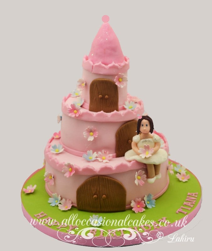 princess castle themed cake