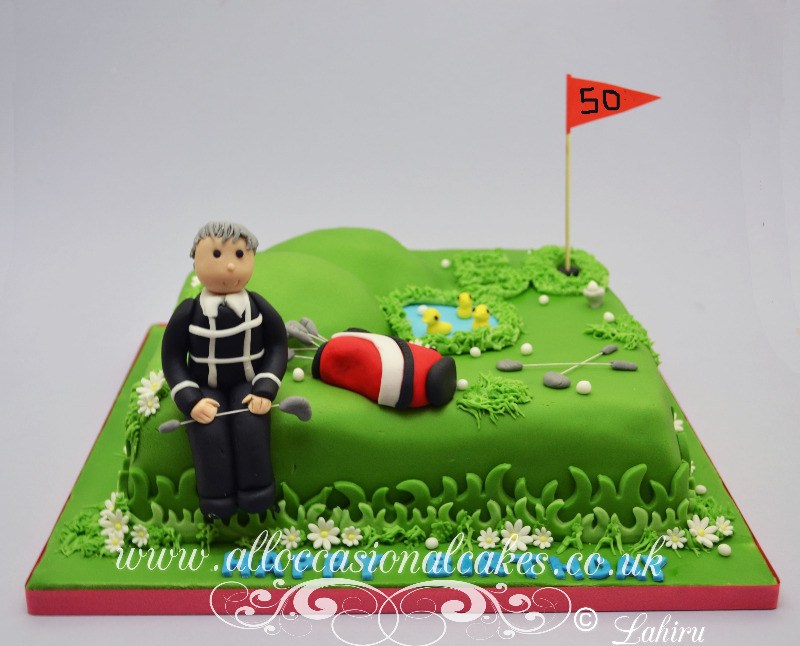 golf themed 50th birthday cake