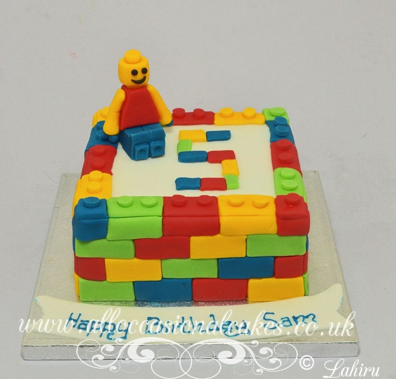 lego cake with lego man 