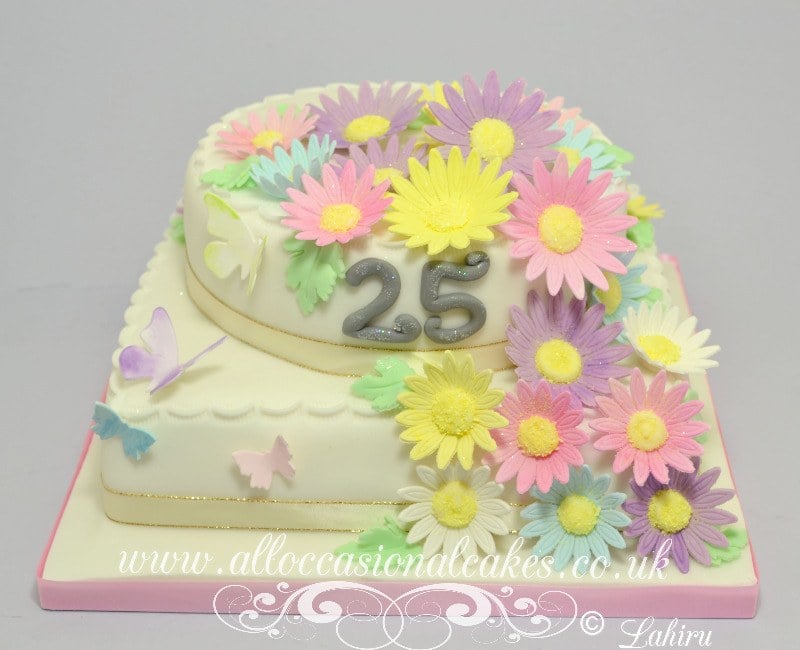 pastel coloured anniversary cake