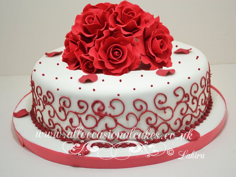 silva heart cascade anniversary cake