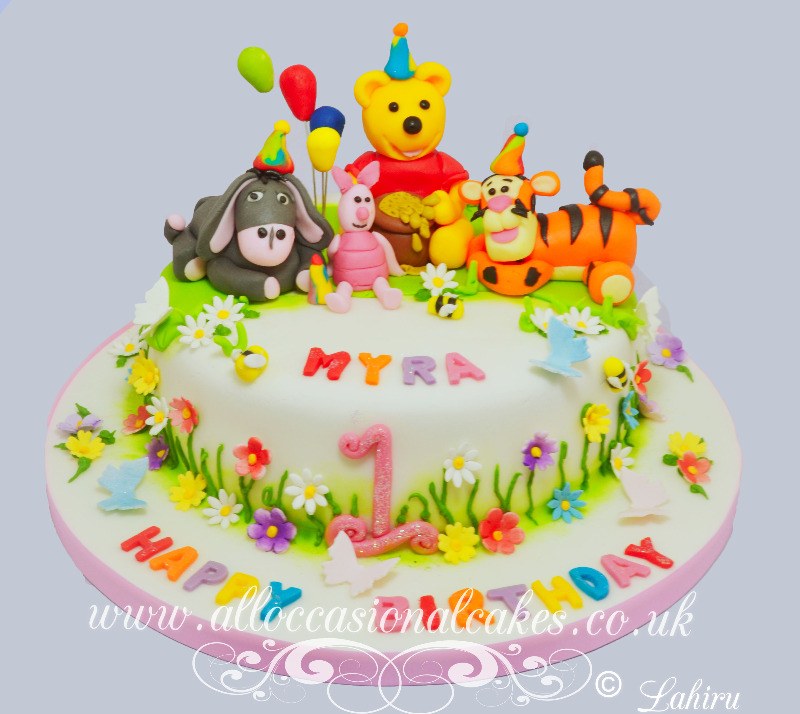  winnie the pooh theme birthday cake