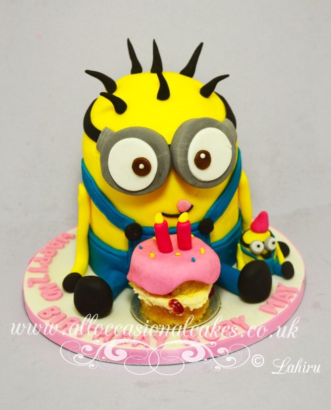 minion theme birthday cake