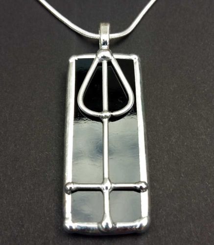 Charles Rennie Mackintosh Flower Bud & Squares Pendant