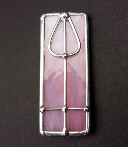 Oblong Flower Bud & Squares Brooch