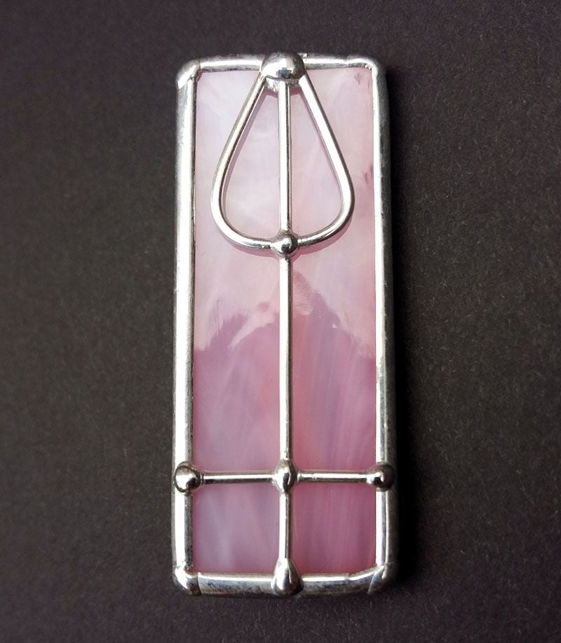 Oblong Flower Bud & Squares Brooch