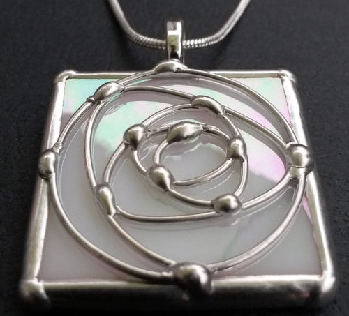 Square Swirl Rose Pendant