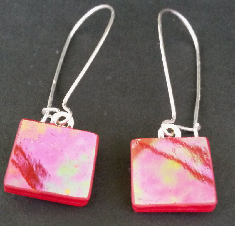 Square Glass Earrings