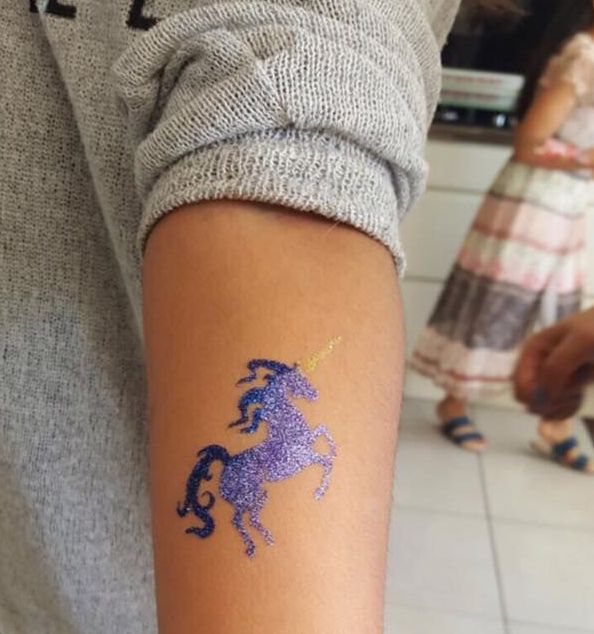 glitter tattoo unicorn