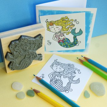 Colour-Me-In Mermaid Rubber Stamp