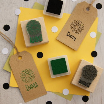 Personalised Children's Daisy Rubber Stamp 