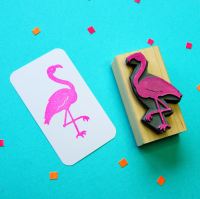 Fancy Flamingo Rubber Stamp