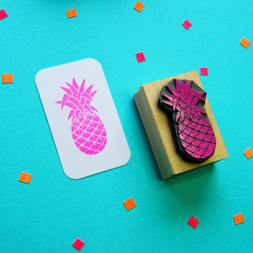 Tropical Pineapple Rubber Stamp