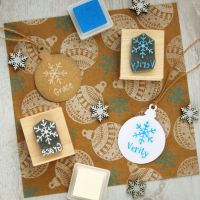 Personalised Children's Christmas Snowflake Rubber Stamp 