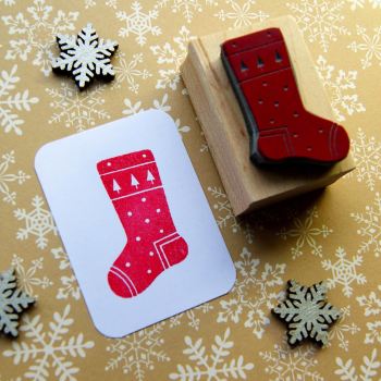 Christmas Stocking  Rubber Stamp