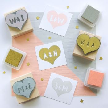 Personalised Heart Rubber Stamp Gift 