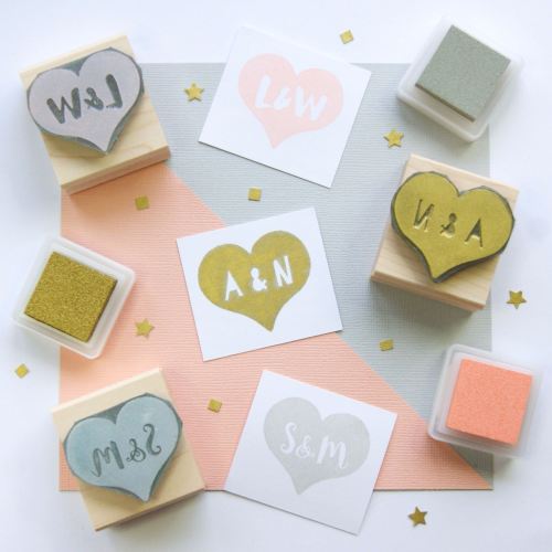 Personalised Heart Rubber Stamp Gift