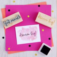 Dream Big! Script Font Rubber Stamp