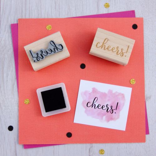 Cheers! Script Font Rubber Stamp