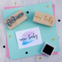 New Baby Script Font Rubber Stamp