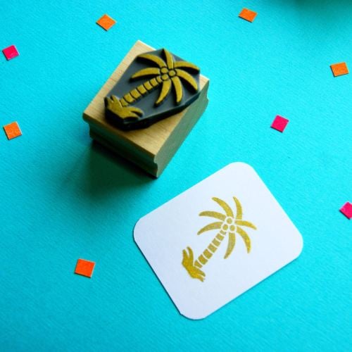 Tropical Palm Tree Rubber Stamp