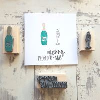 Merry Prosecco-mas Prosecco Rubber Stamp Set 