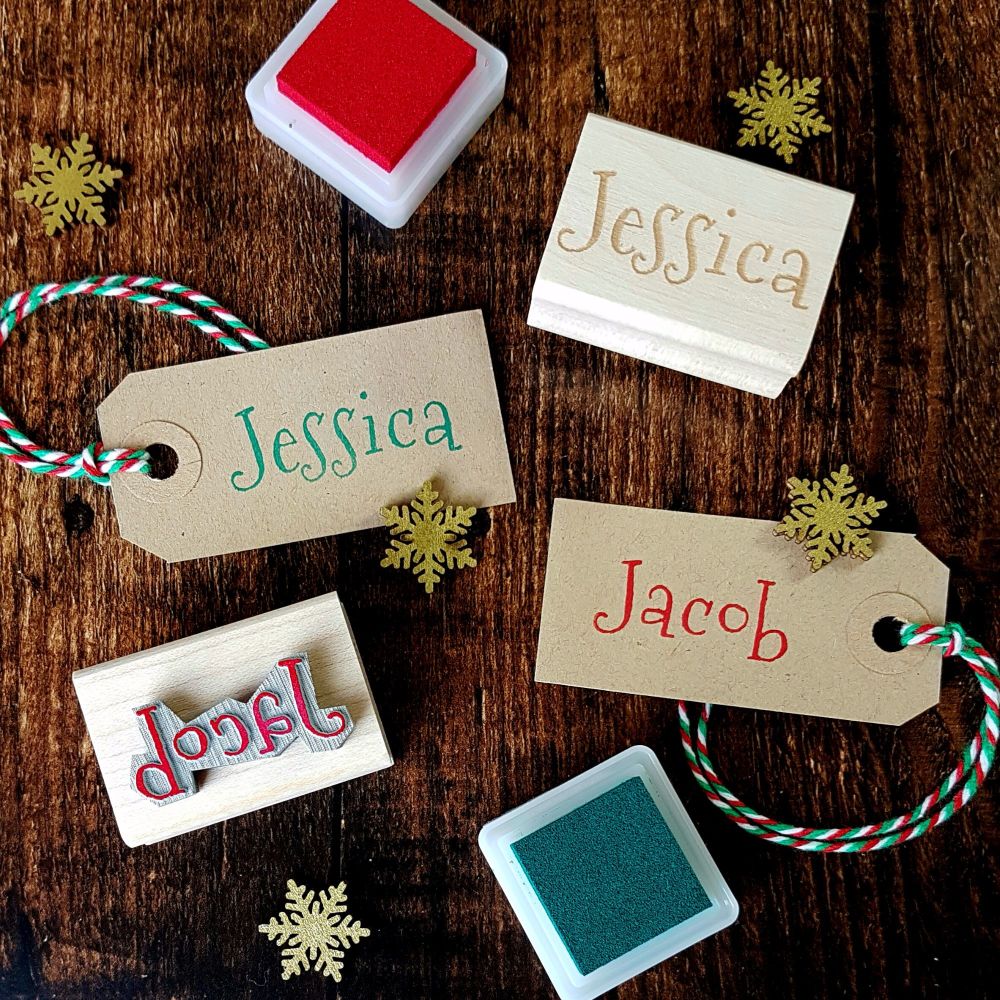 ***As Seen on This Morning*** Personalised Christmas Name Rubber Stamp