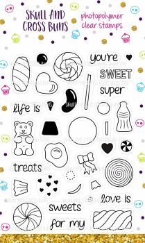 CLEARANCE 66% OFF! Retro Sweeties Clear Rubber Stamp Set 