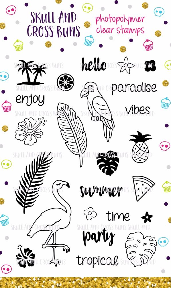 Tropical Rubber Clear Stamp Set