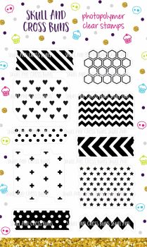 CLEARANCE 66% OFF! Washi Patterns Clear Rubber Stamp Set